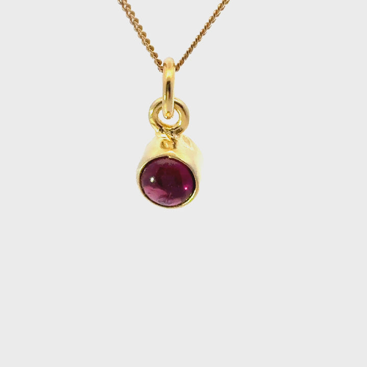 Blackbird Jewellery 18ct Gold Vermeil Garnet Necklace with January birthstone video turnaround