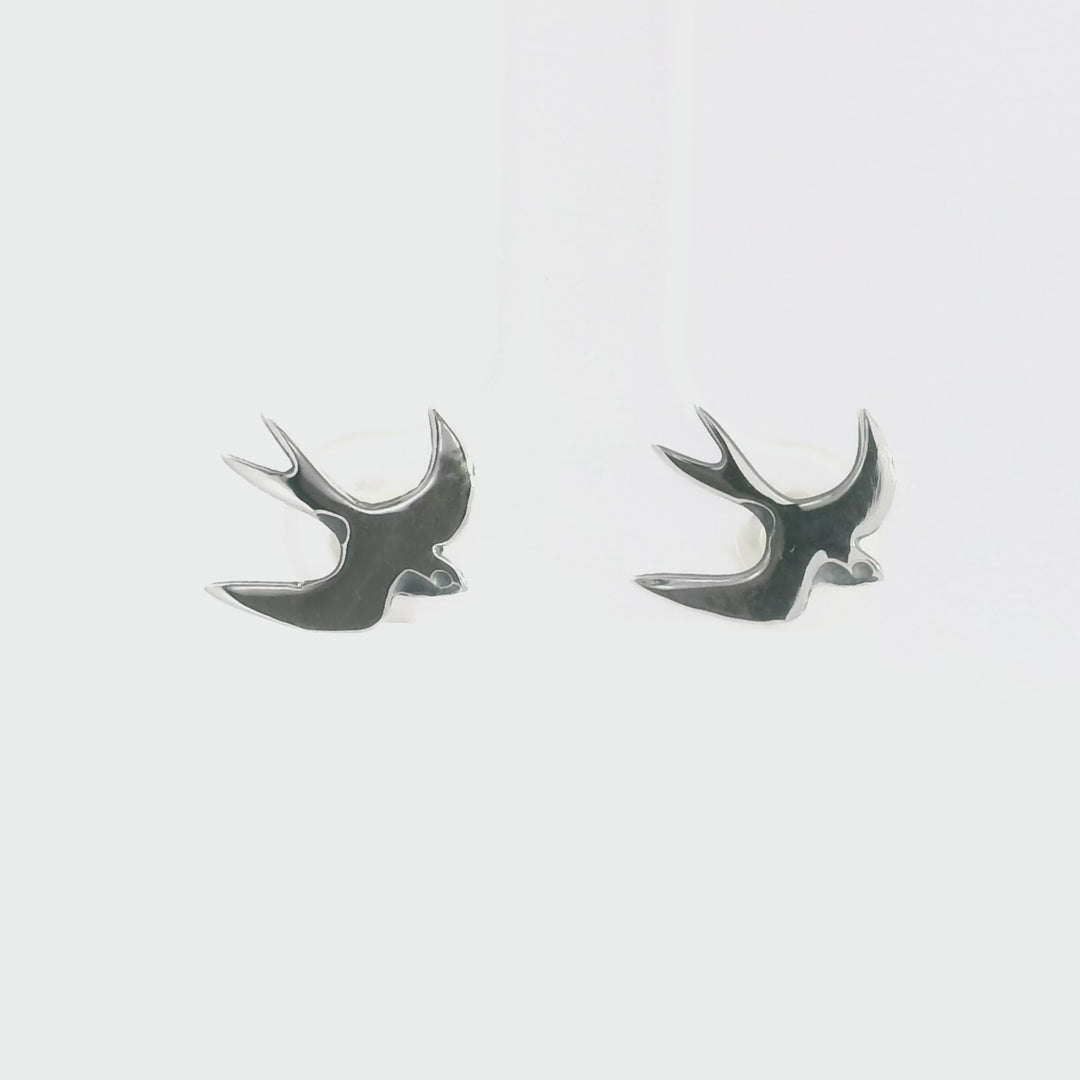 Sterling Silver Swallow Earrings