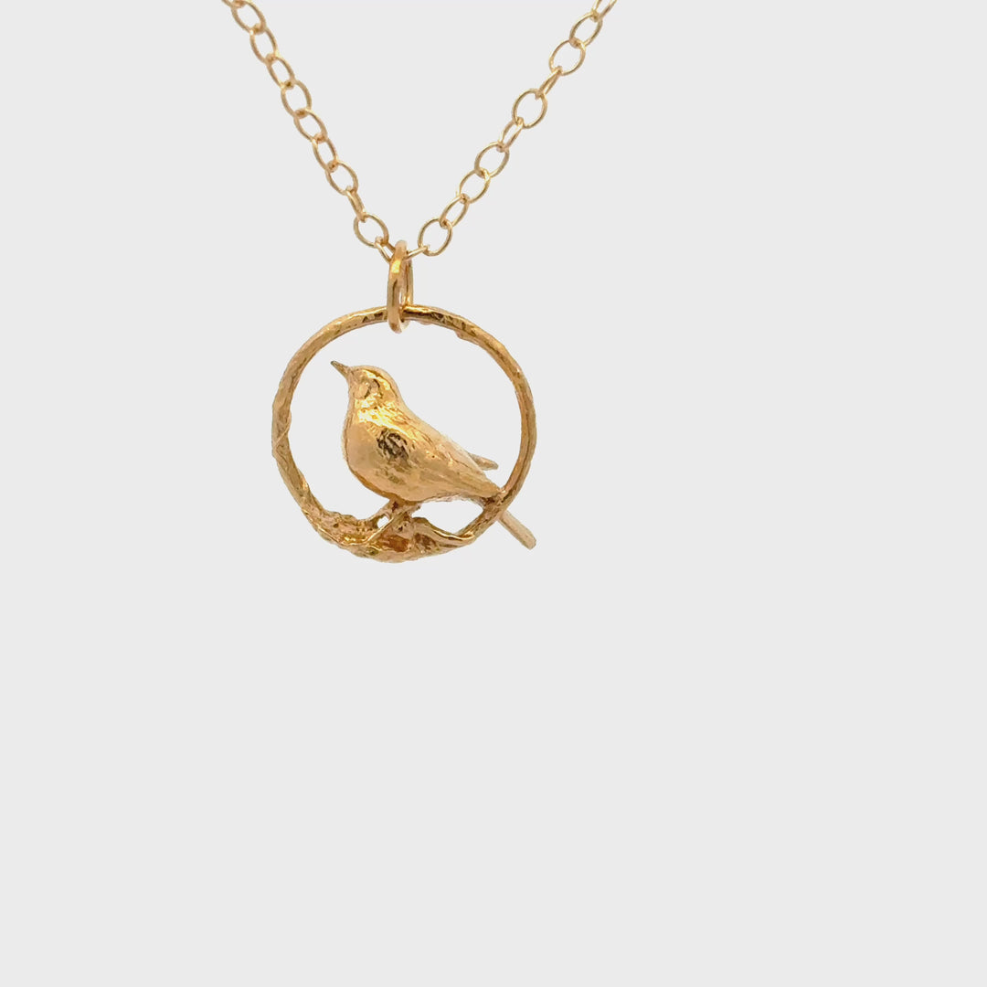 18ct Gold Vermeil Blackbird Necklace