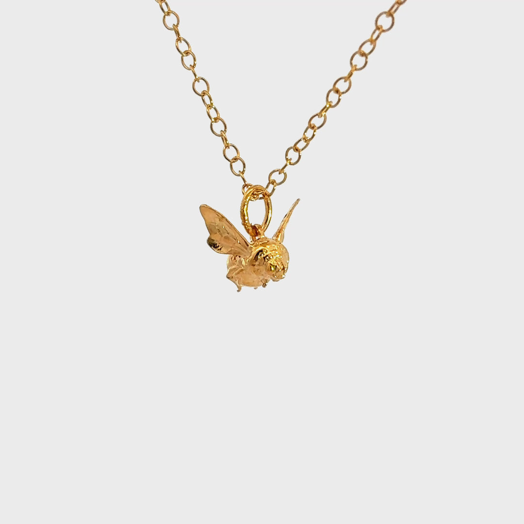 18ct Gold Vermeil Bee in Flight Necklace