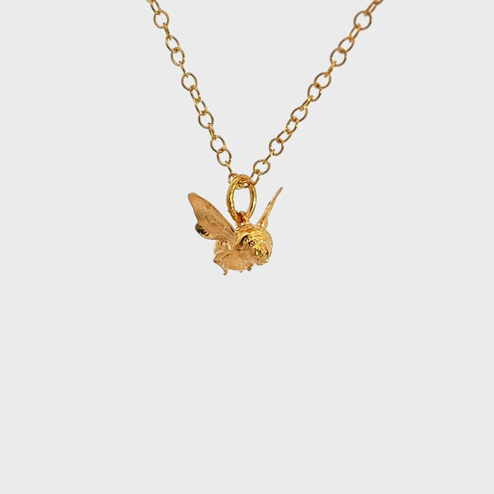18ct Gold Vermeil Bee in Flight Necklace