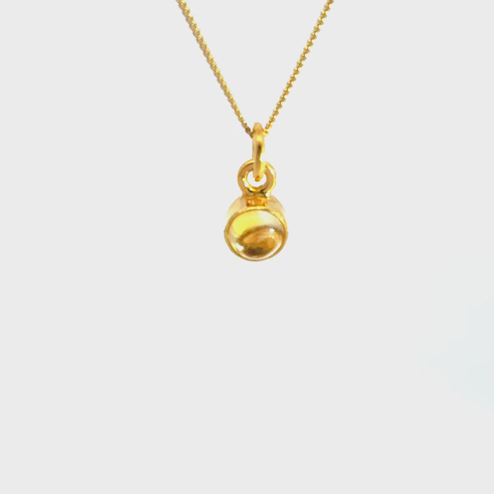 Blackbird Jewellery 18ct Gold Vermeil Citrine Necklace with November birthstone turnaround video