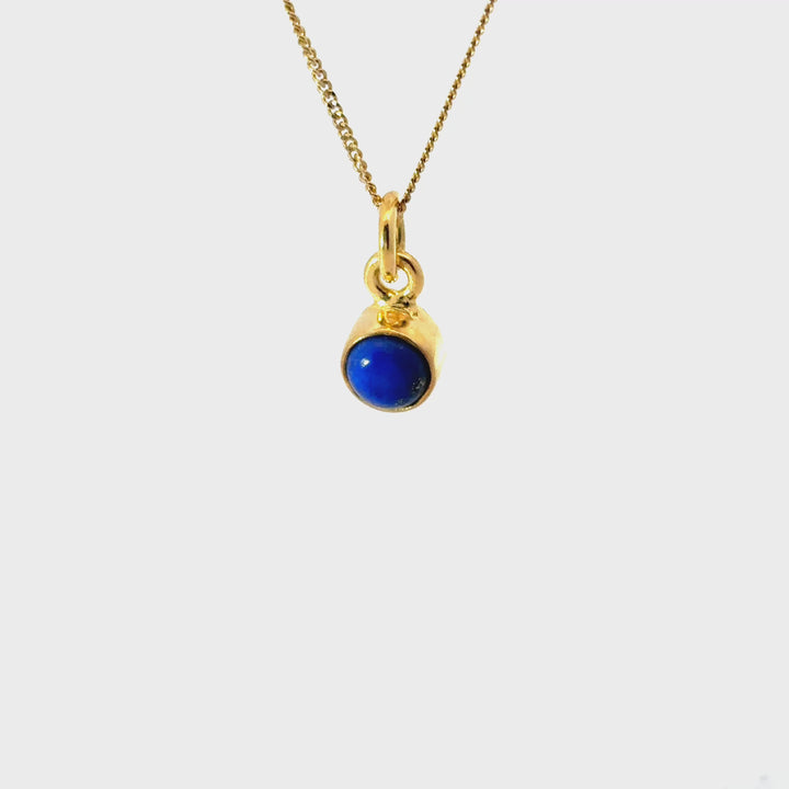 Blackbird Jewellery 18ct Gold Vermeil Lapis Necklace with September birthstone turnaround video