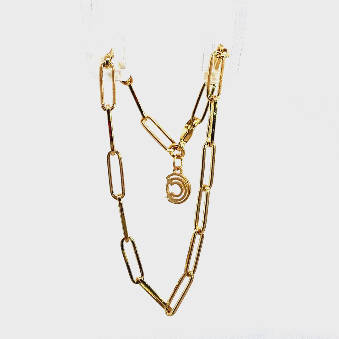 18ct Gold Vermeil Paperclip Chain Bracelet