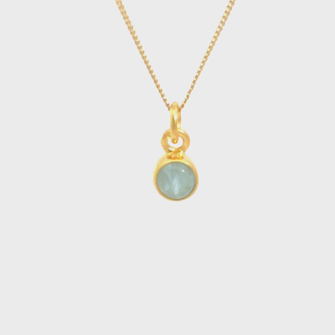 Blackbird Jewellery 18ct Gold Vermeil Aquamarine Necklace with March birthstone-turnaround