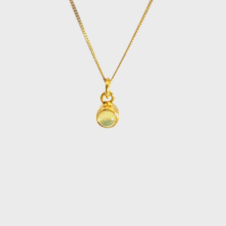 Blackbird Jewellery 18ct Gold Vermeil Ethiopian Opal Necklace turnaround video