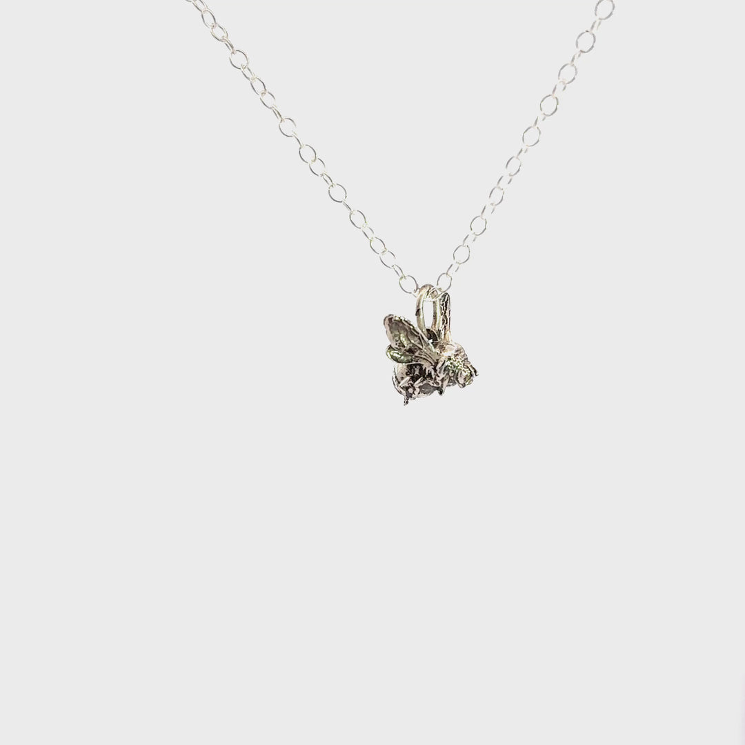 Sterling Silver Bee Pendant Necklace