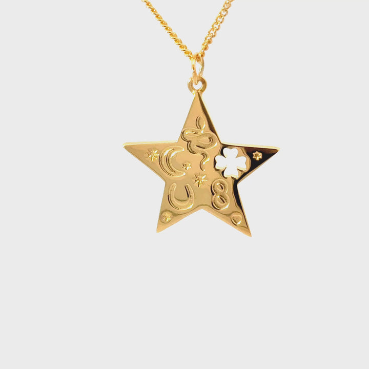 18ct Gold Vermeil Lucky Star Necklace