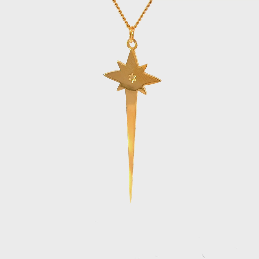 18ct Gold Vermeil North Star Necklace