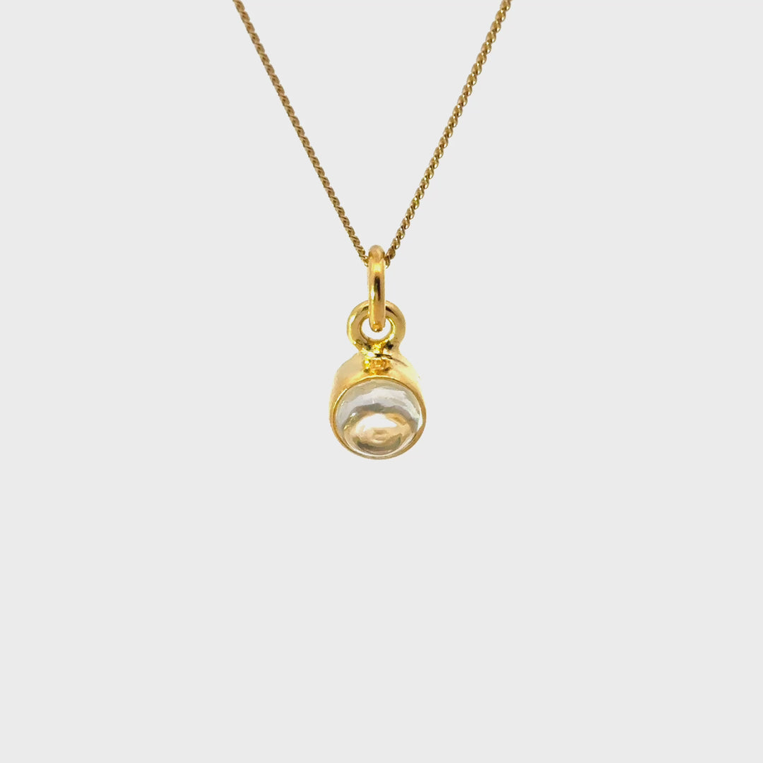 Blackbird Jewellery 18ct Gold Vermeil Crystal Necklace with April birthstone turnaround