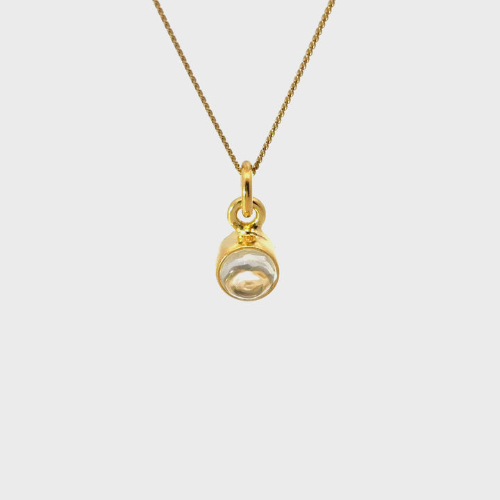 Blackbird Jewellery 18ct Gold Vermeil Crystal Necklace with April birthstone turnaround