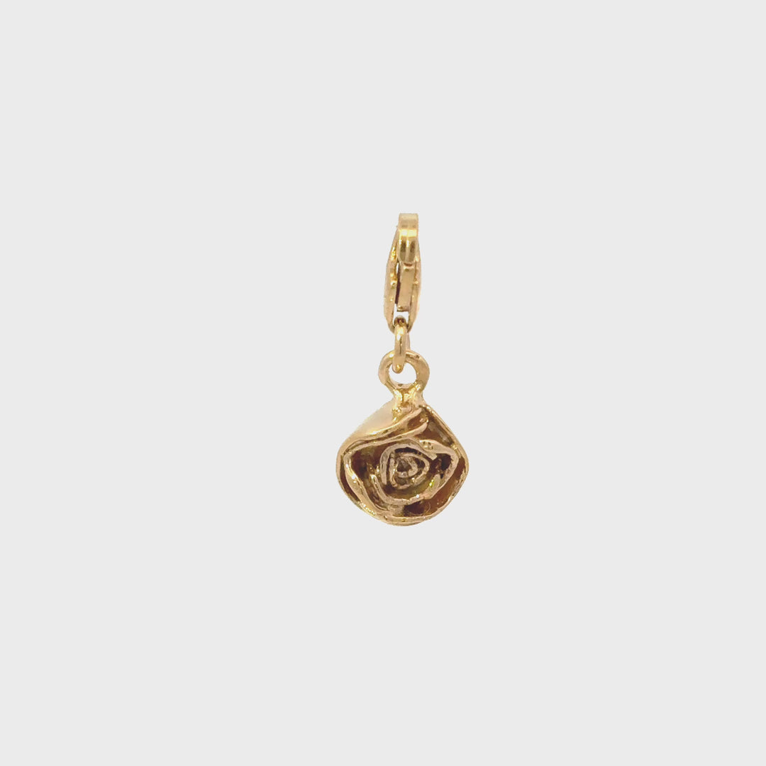 18ct Gold Vermeil Rose Clip-On Charm
