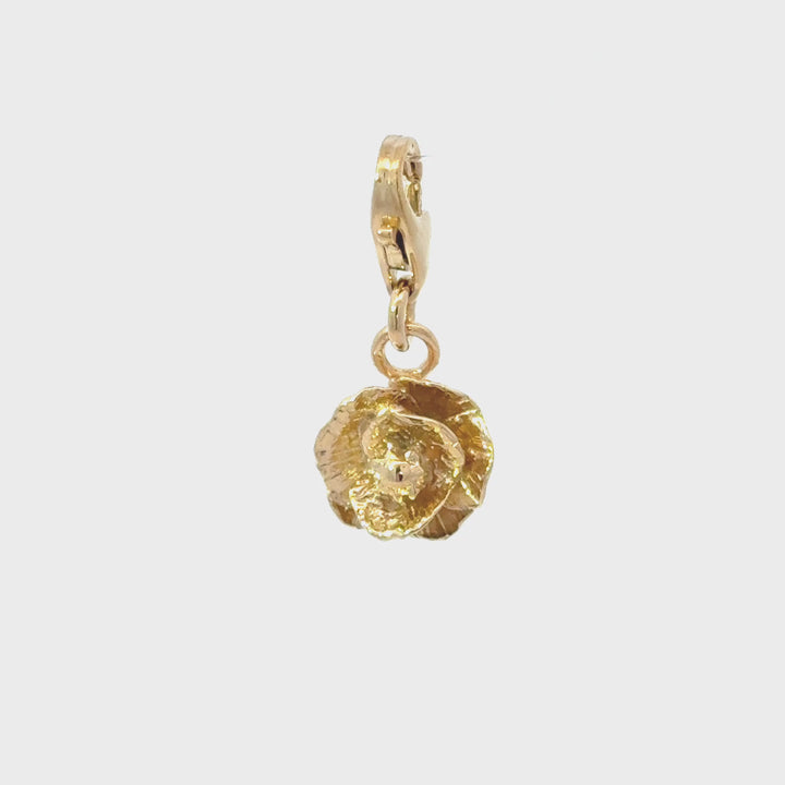 18ct Gold Vermeil Poppy Flower Clip On Charm