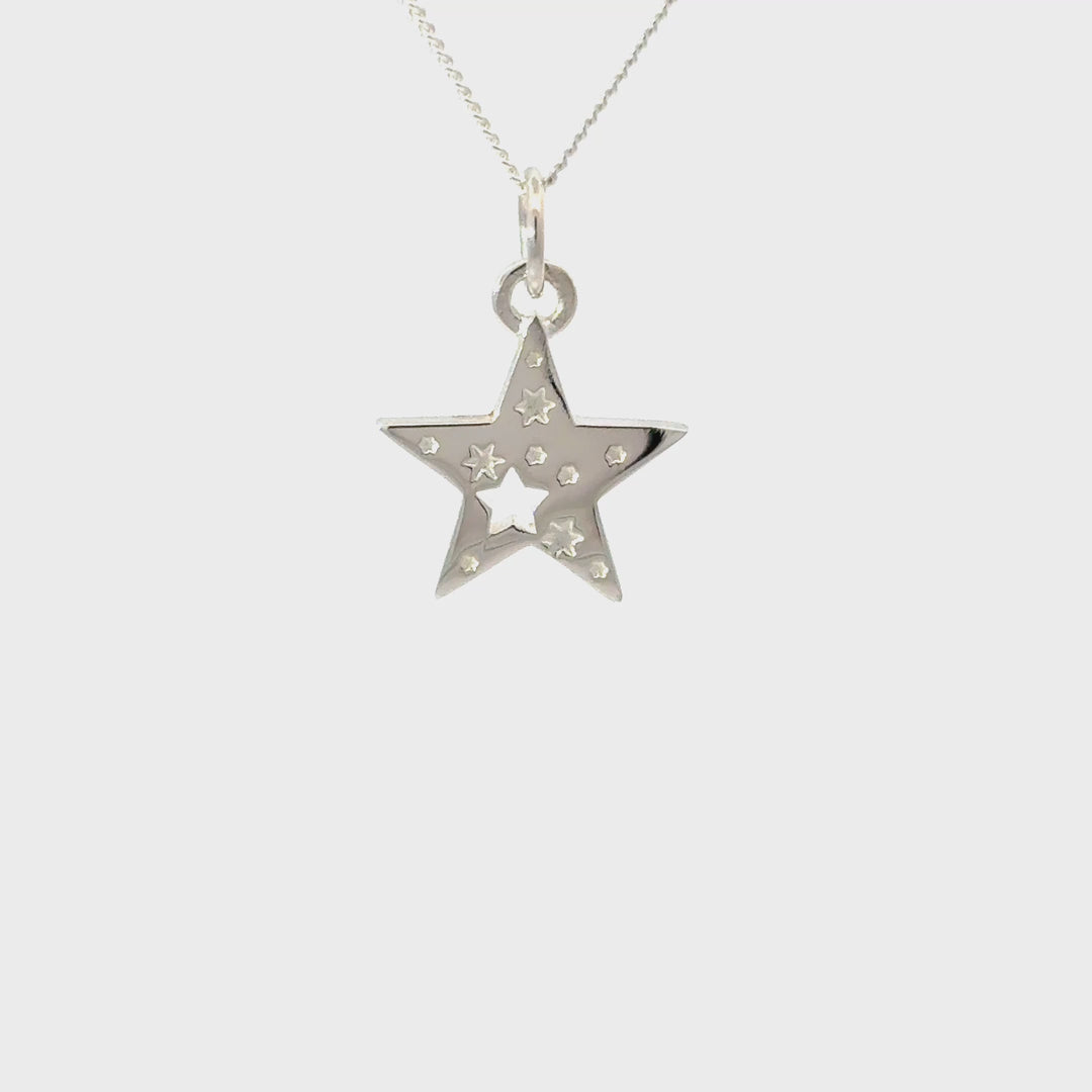 Sterling Silver Small Sparkle Star Necklace
