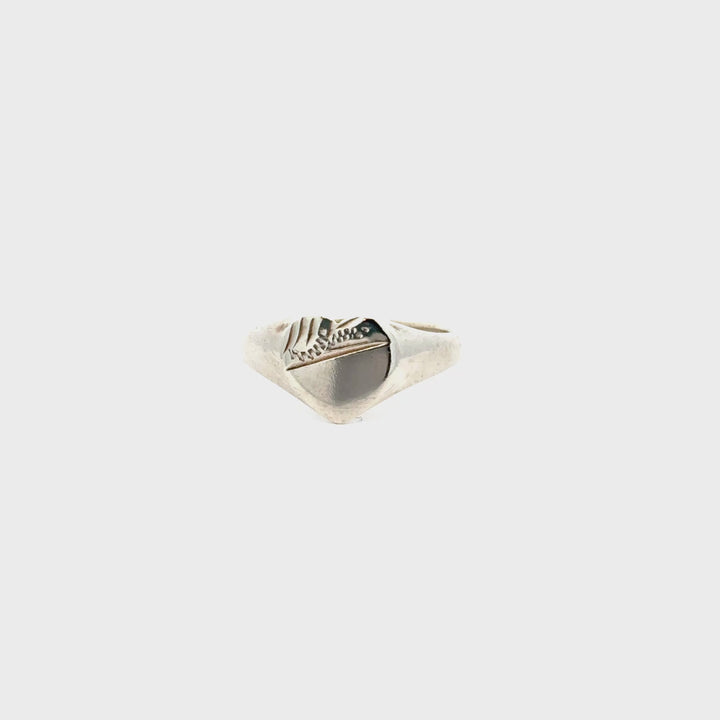 Sterling Silver Heart Signet Ring