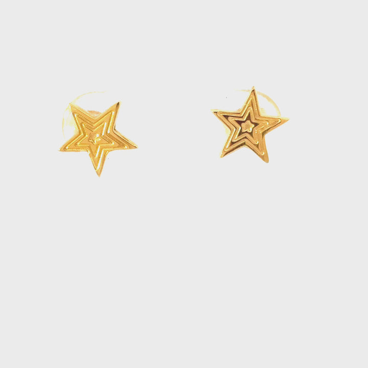 Blackbird Jewellery gold vermeil Twinkle Star stud earrings 360 video turnaround