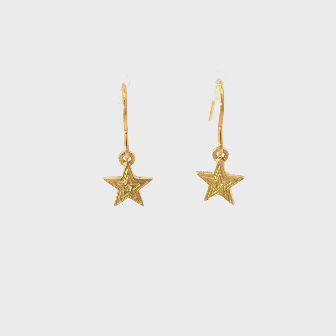 18ct Gold Vermeil Twinkle Star Necklace Drop Earrings