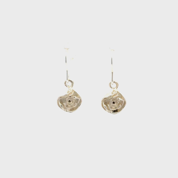 Sterling Silver Rose Drop Earrings