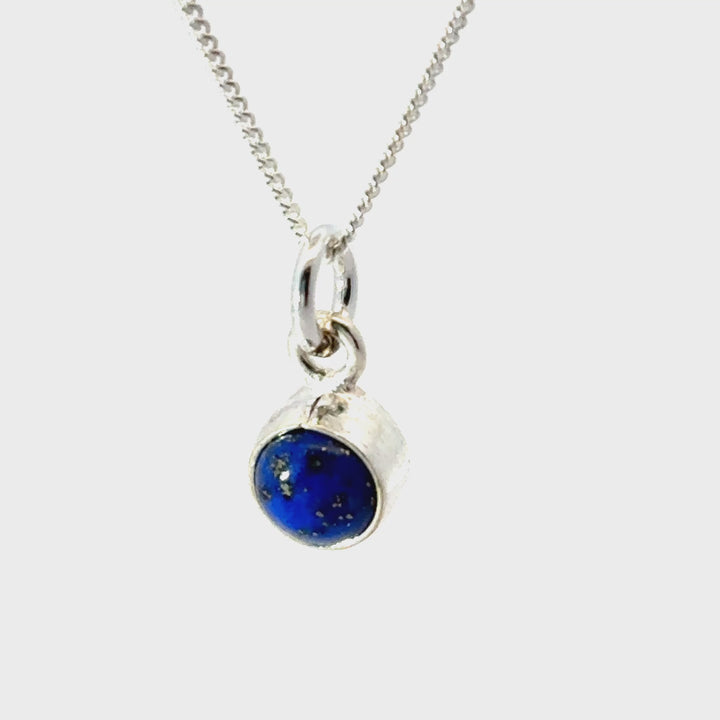 Blackbird Jewellery Sterling Silver Lapis Necklace with September birthstone back turnaround video