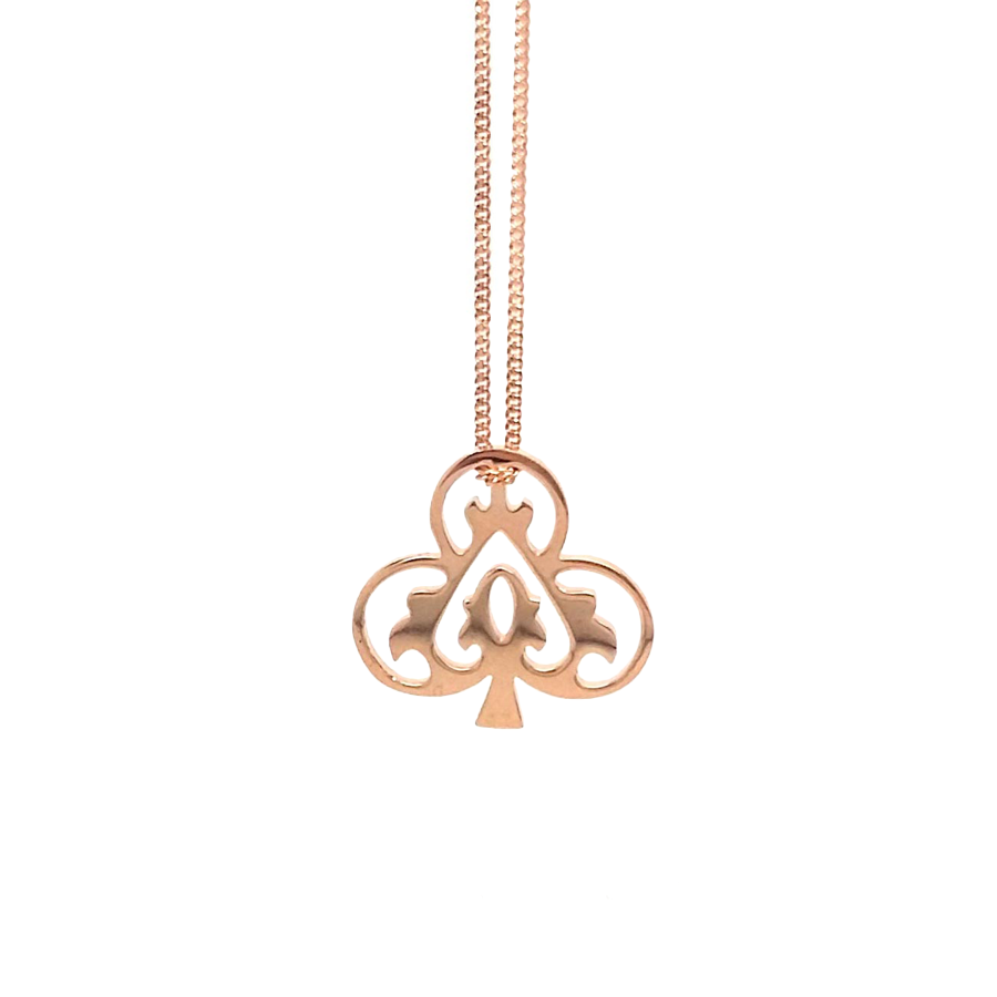 18ct Rose Gold Vermeil Ace of Clubs Necklace