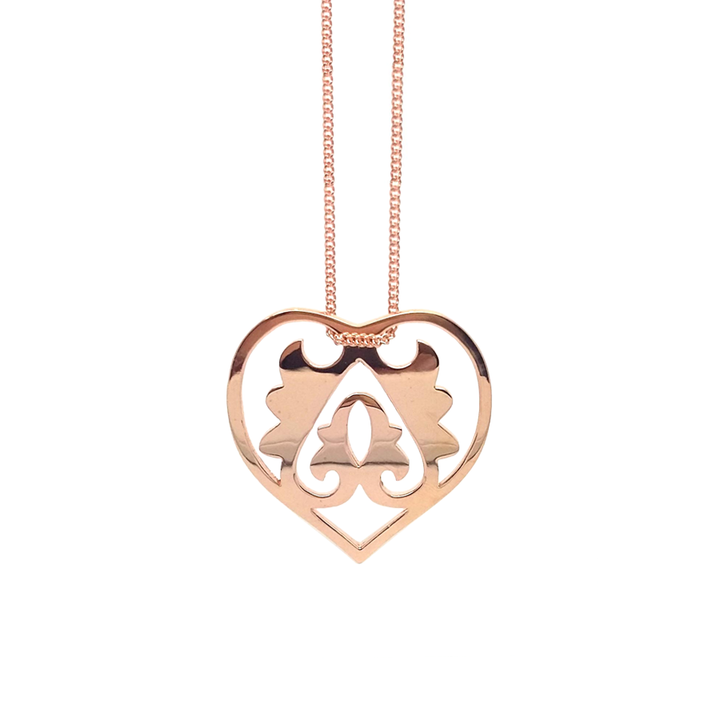 Large Rose Gold Vermeil Ace of Hearts Necklace