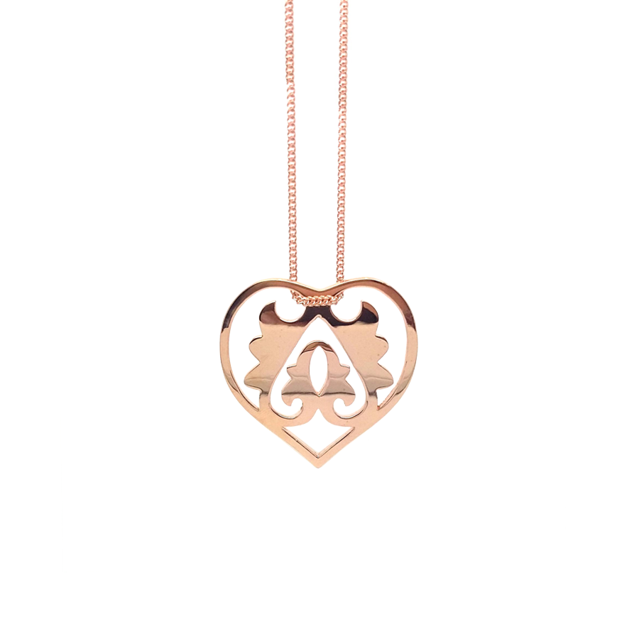 Large Rose Gold Vermeil Ace of Hearts Necklace