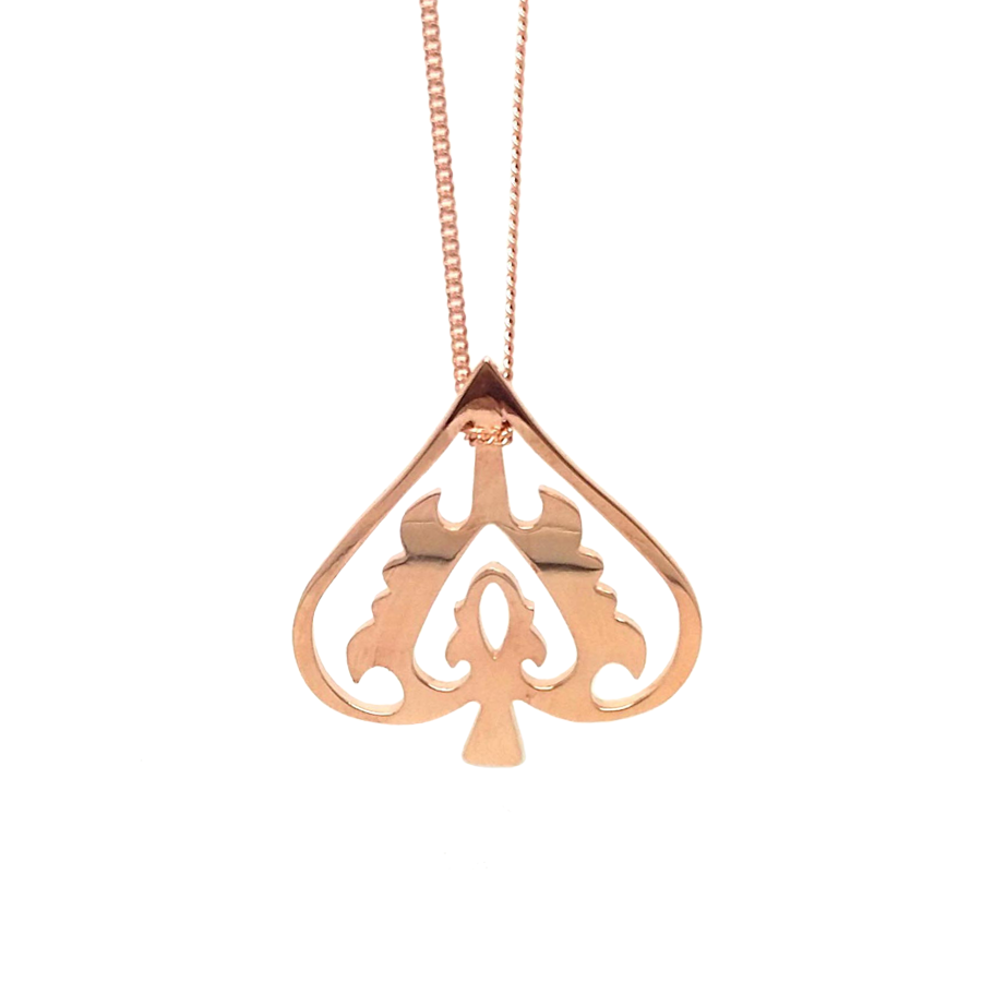 Rose Gold Ace Of Spades Necklace