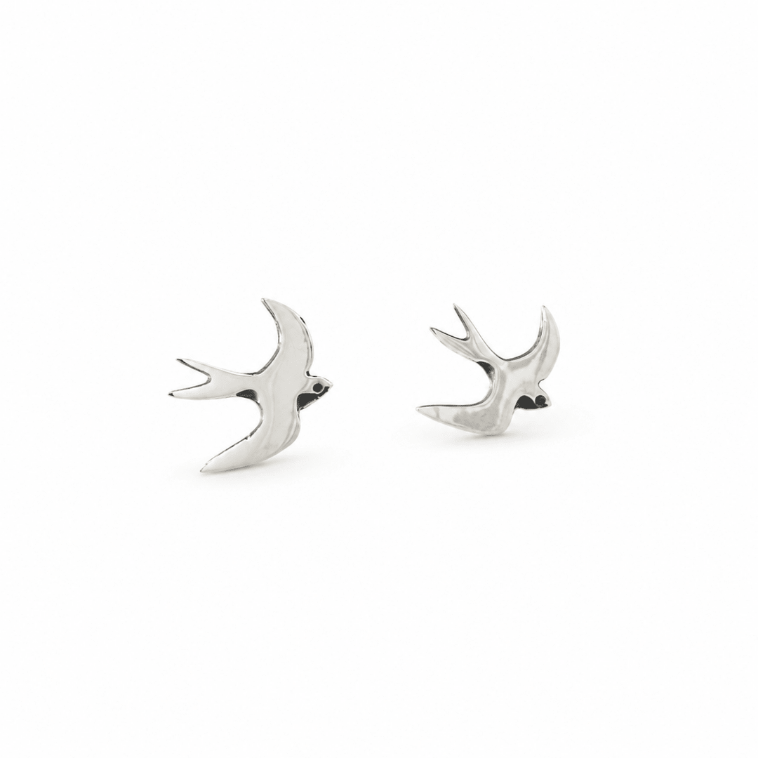 Sterling Silver Swallow Earrings by Blackbird Jewellery | Handmade jewellery
