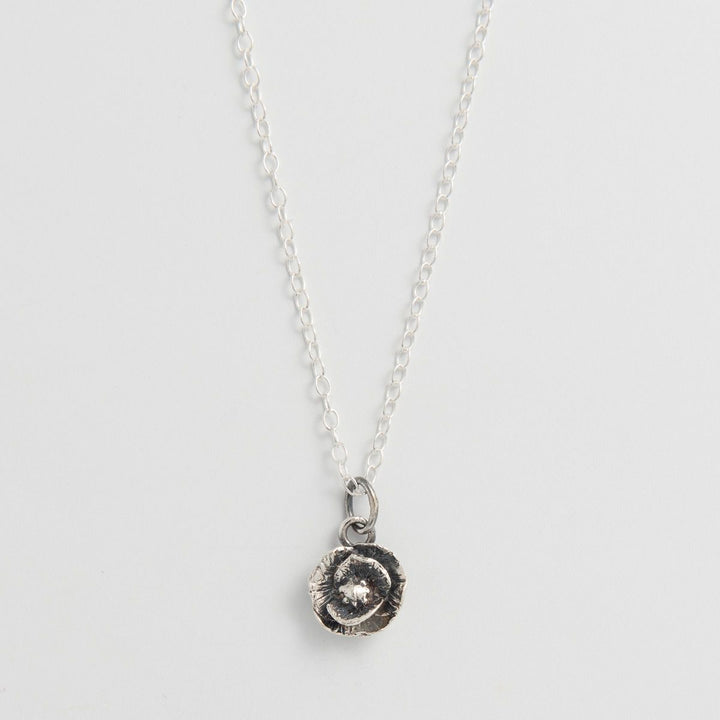 Antique Sterling Silver Poppy Necklace by Blackbird Jewellery | Handmade jewellery