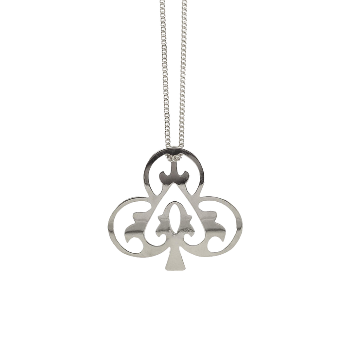 Sterling Silver Ace Of Clubs Necklace