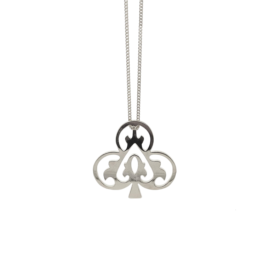 Sterling Silver Ace Of Clubs Necklace