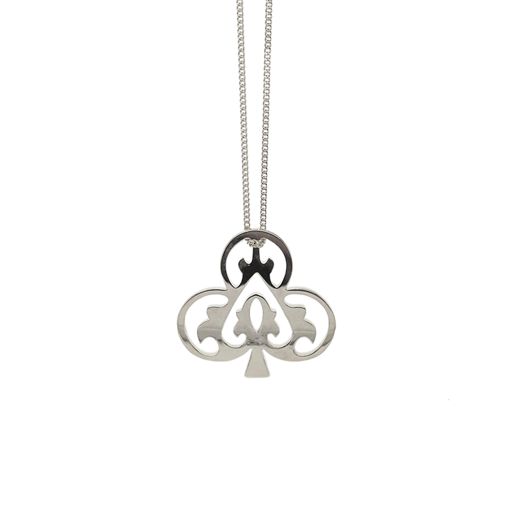 Sterling Silver Ace Of Clubs Necklace