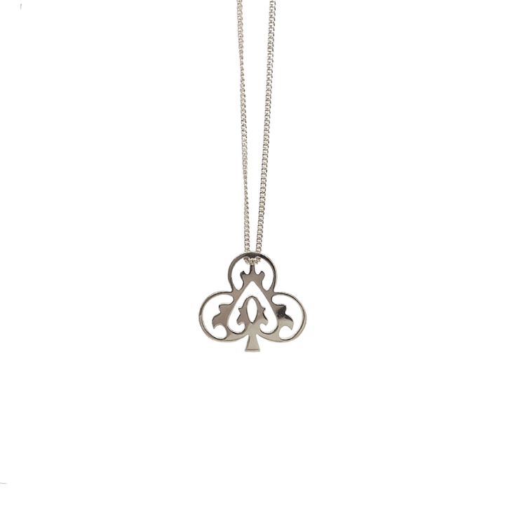 Sterling Silver Ace Of Clubs Necklace