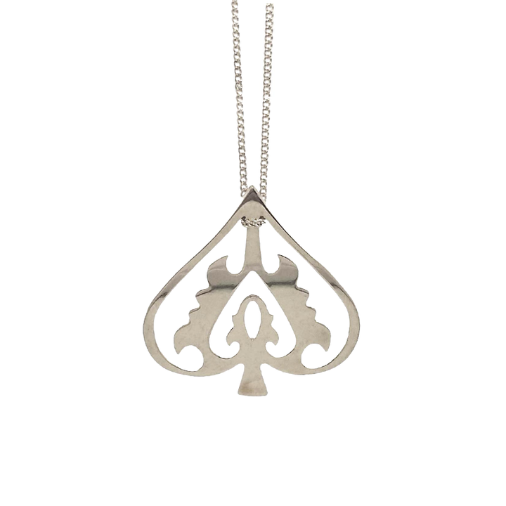 Sterling Silver Ace Of Spades Necklace