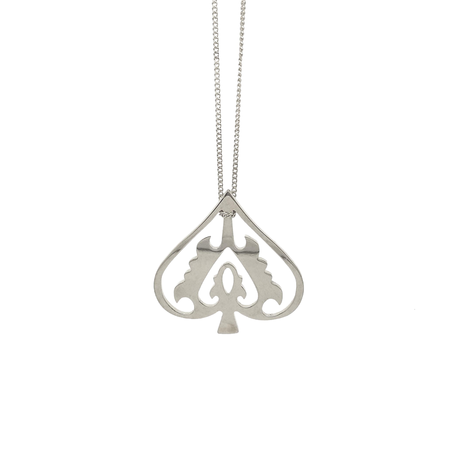 Sterling Silver Ace Of Spades Necklace