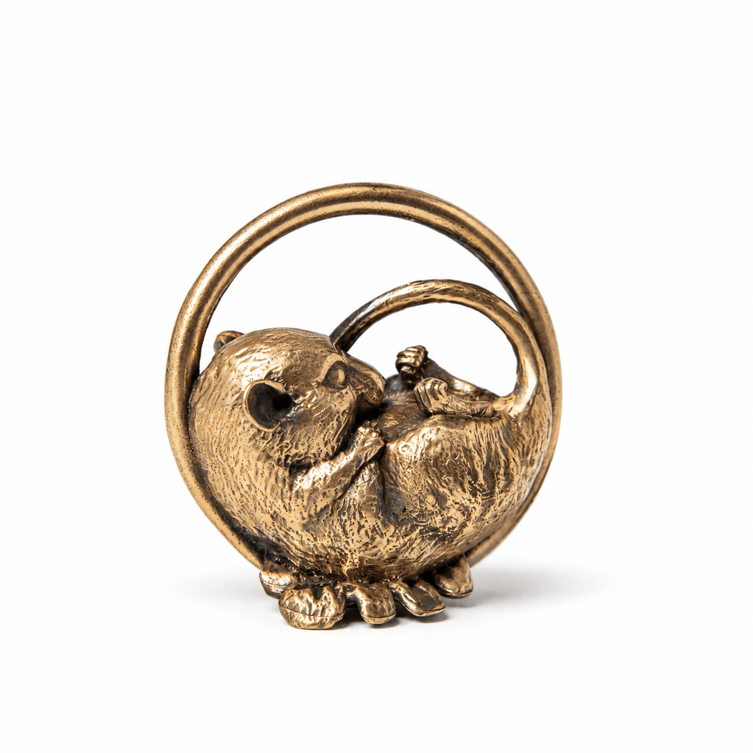Sleeping Dormouse Miniature Bronze Sculpture by Blackbird Jewellery | Handmade jewellery