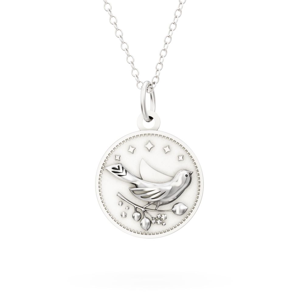 Sterling Silver Enchanted Animals Bird Necklace