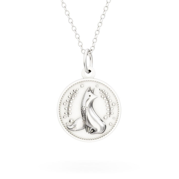 Sterling Silver Enchanted Animals Fox Necklace