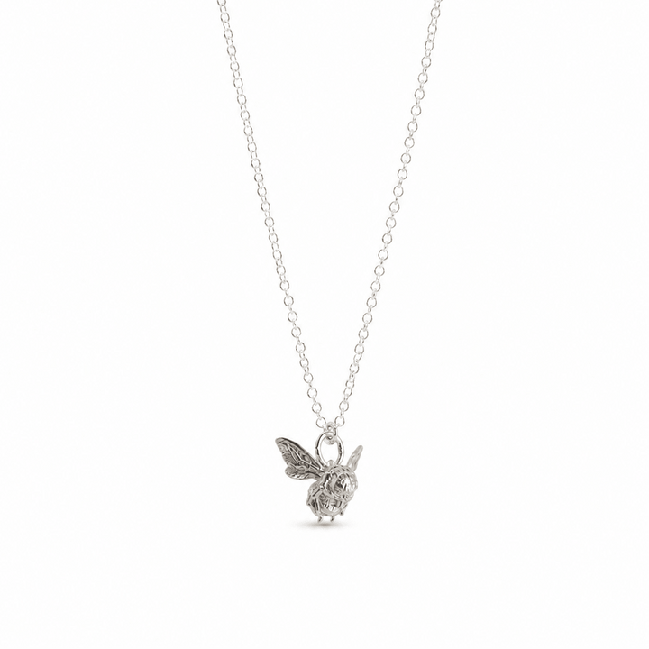 Sterling Silver Bee in Flight Necklace by Blackbird Jewellery | Handmade jewellery