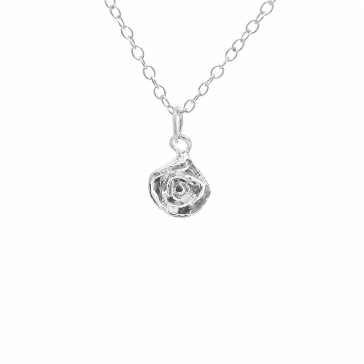 Sterling Silver Rose Necklace by Blackbird Jewellery | Handmade jewellery