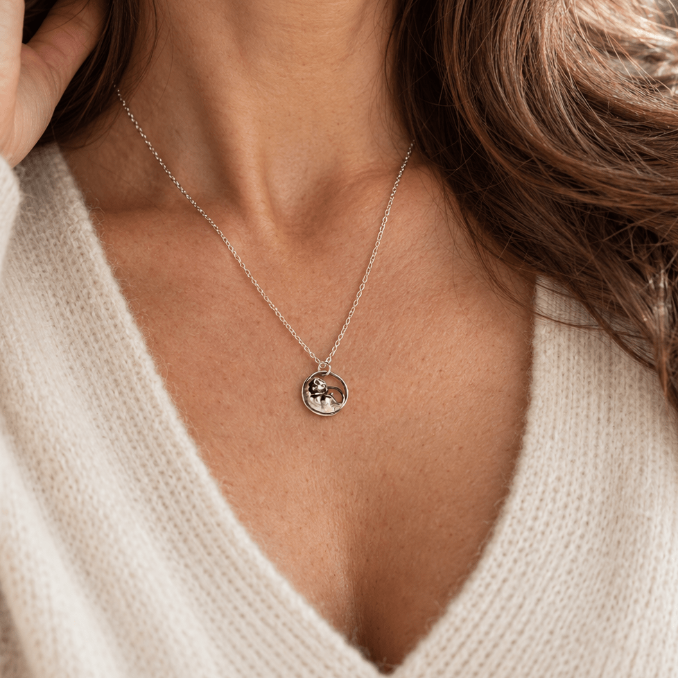 Sterling Silver Sleeping Dormouse Necklace by Blackbird Jewellery | Handmade jewellery