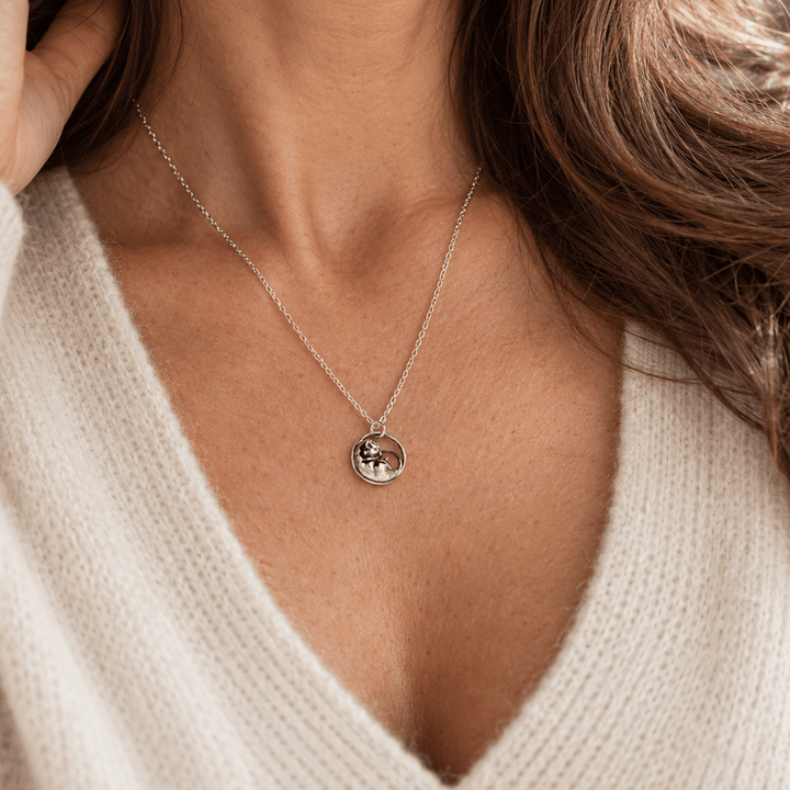 Sterling Silver Sleeping Dormouse Necklace by Blackbird Jewellery | Handmade jewellery