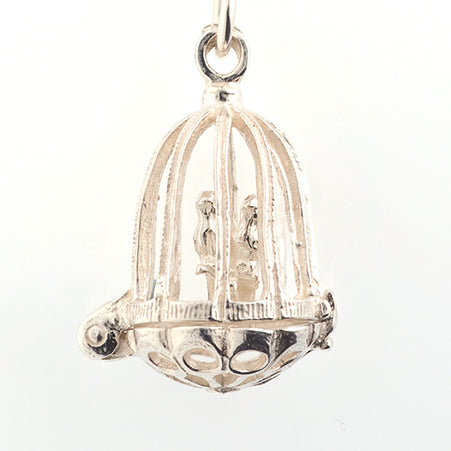 Sterling Silver Vintage Birdcage Necklace