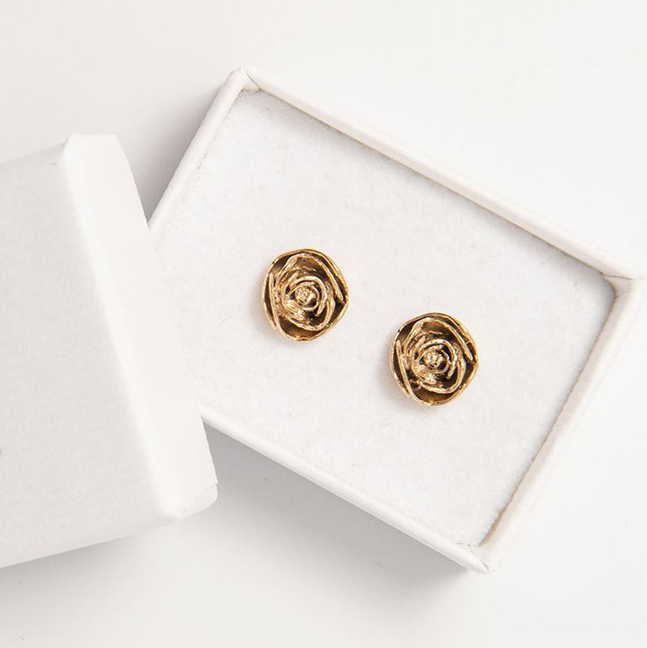 18ct Gold Vermeil Rose Stud Earrings